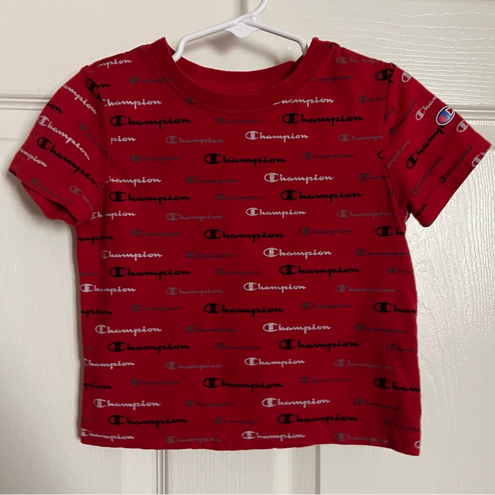 Toddler Champion Red, Silver, White, & Black Short Sleeve Size 3T